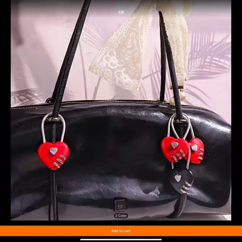 red black heart locks